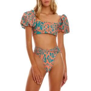 NEW AGUA BENDITA womens calista balam bikini top in orange